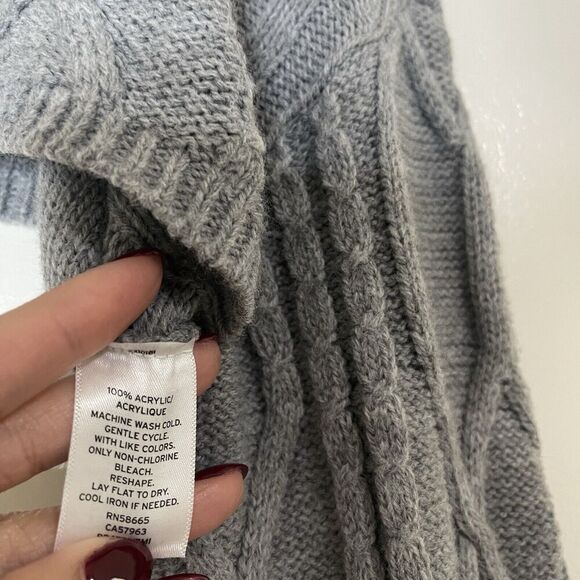 BP gray crochet long sleeve acrylic knit sweater sleeves top size large - Picture 4 of 5